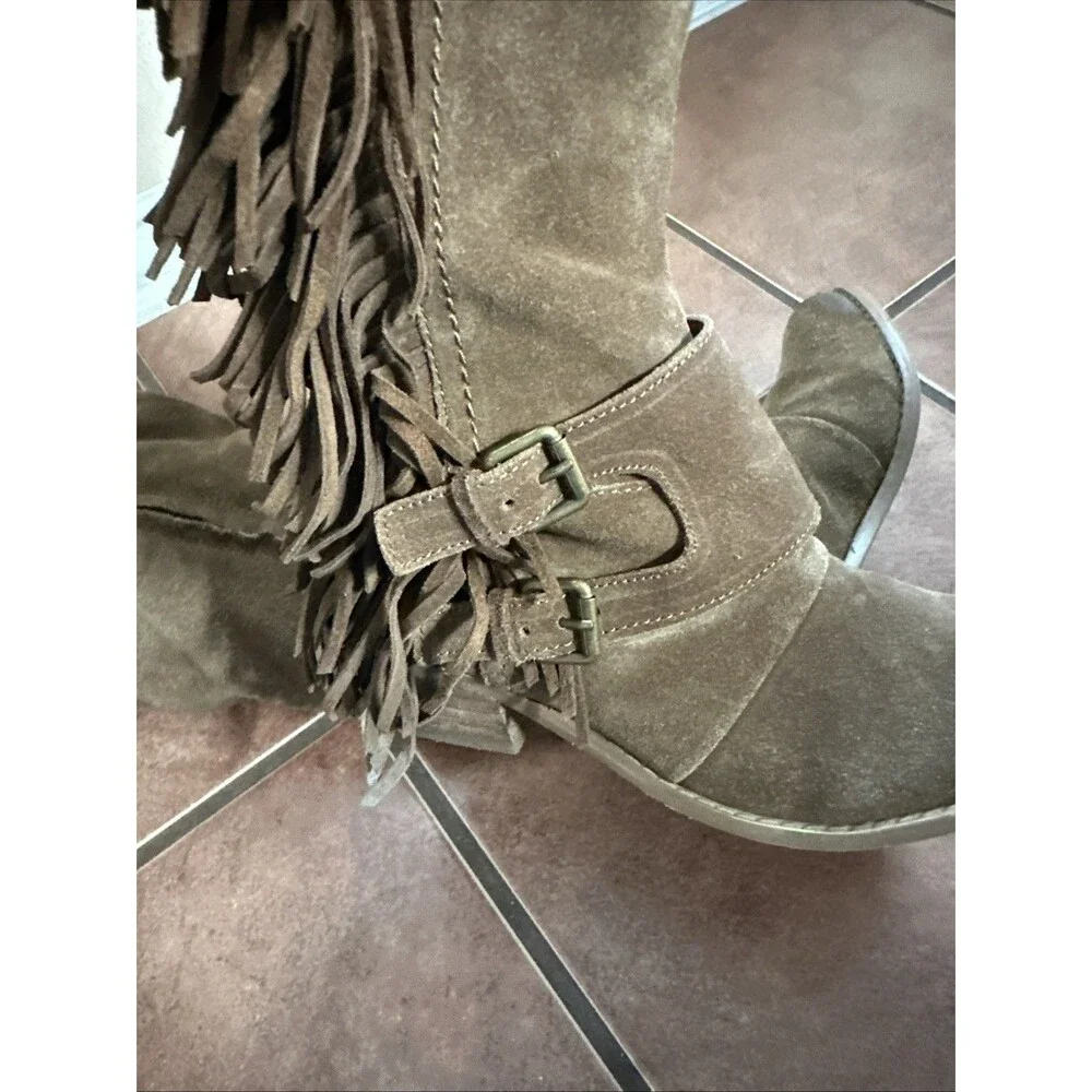 Naughty Monkey Frilly Fanta Fringe Boho Western Cowgirl Boot Sz 6